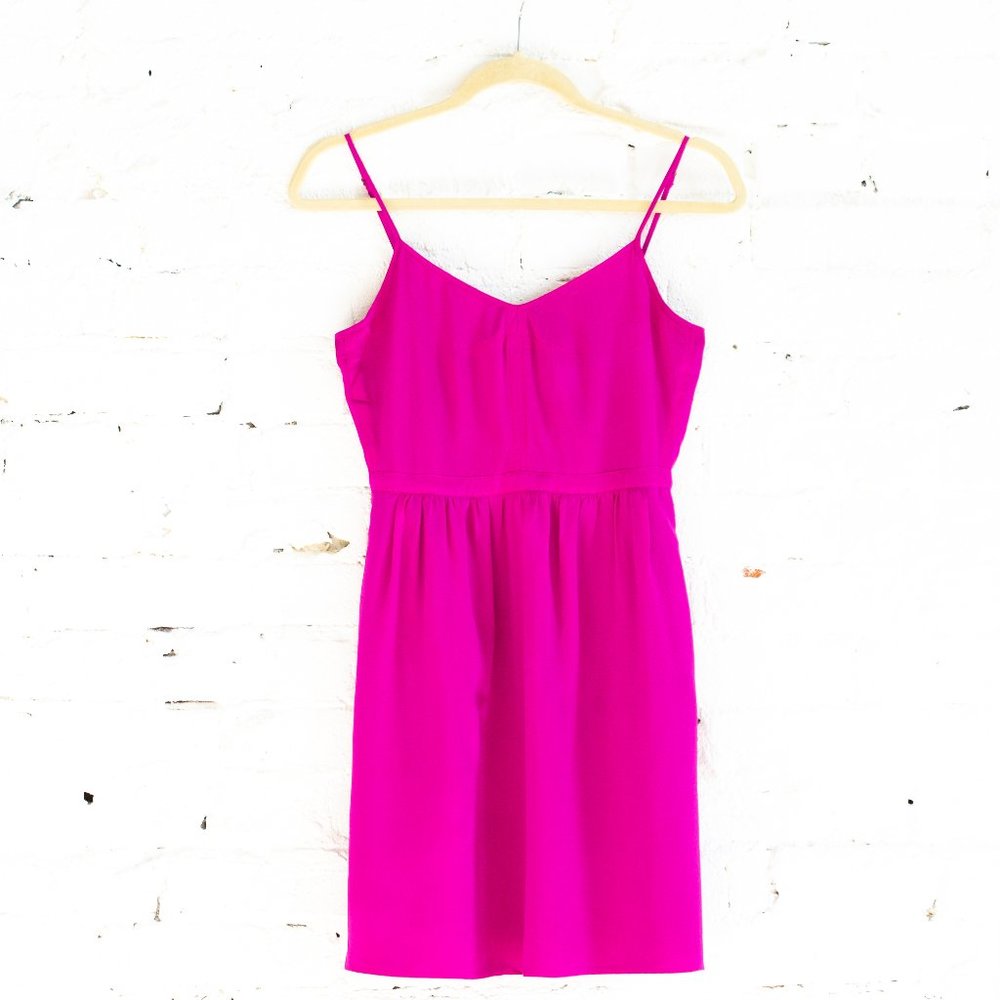 Madewell silk fuchsia slipdress Sz 0